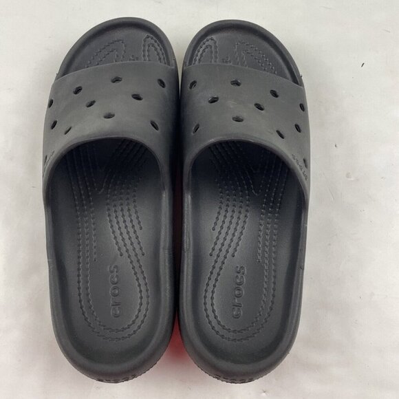 Crocs Classic Slide Sandals Unisex M6/W8 Slip On Open Toe Black Platform - Picture 7 of 10